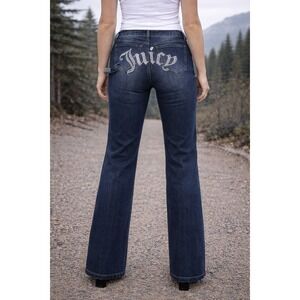 Juicy Couture Wide Leg Carpenter Jeans Rhinestone Logo size  3/26 NWT